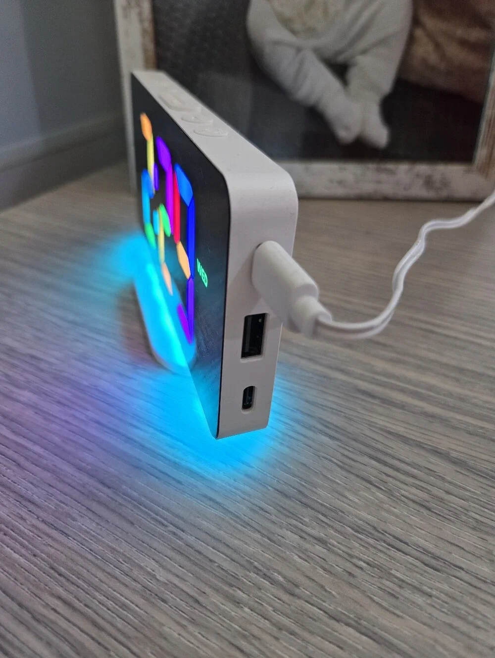 Rainbow RGB Digital Alarm Clock, EUC